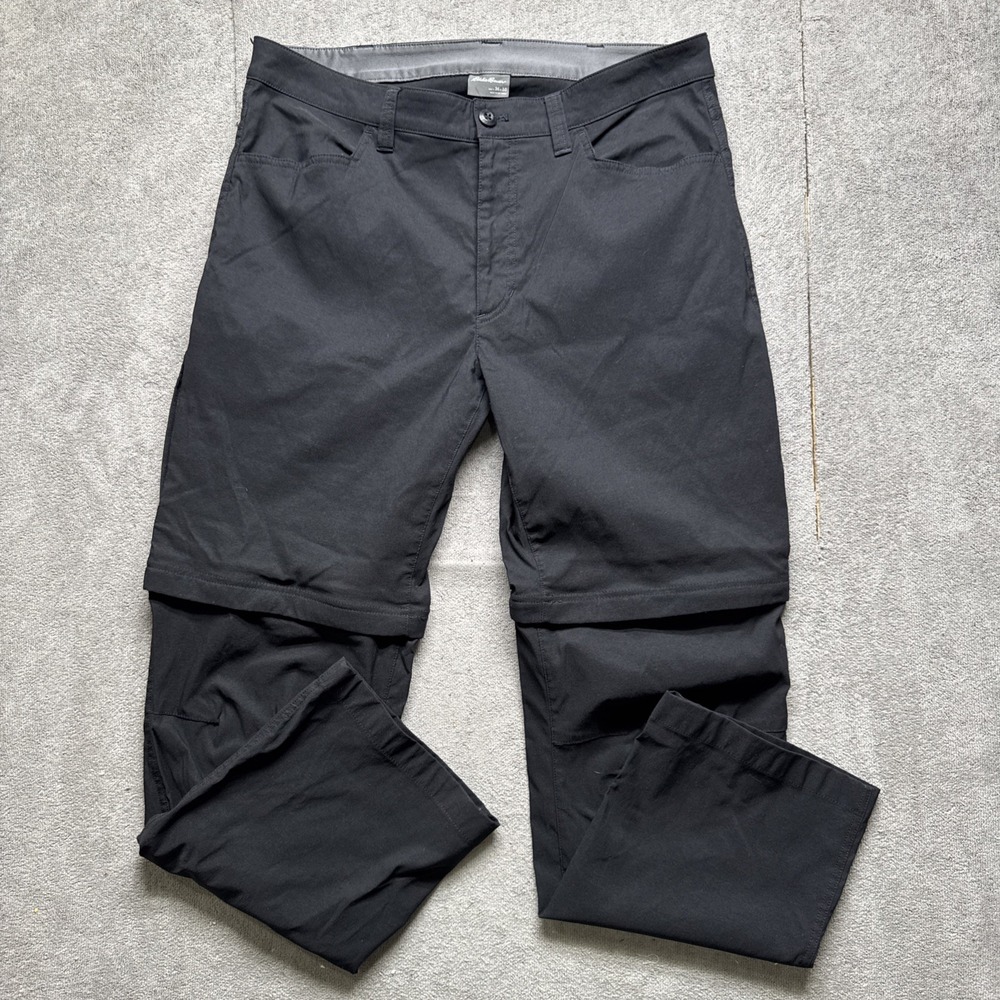 Eddie Bauer Men's Black Convertible Zip-Off‎ Hiking Pants 36x30 Trail Outdoor